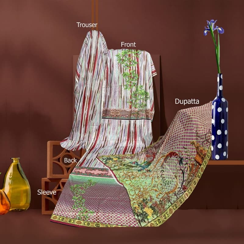 3 Piece Unstitched Lawn (BZ-01-103)