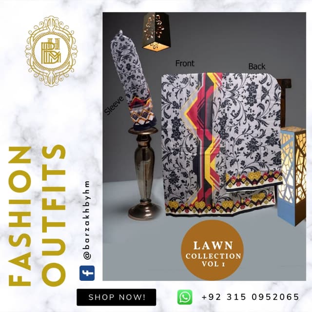 Digital Unstitched Lawn Shirts (BZ-01-204)