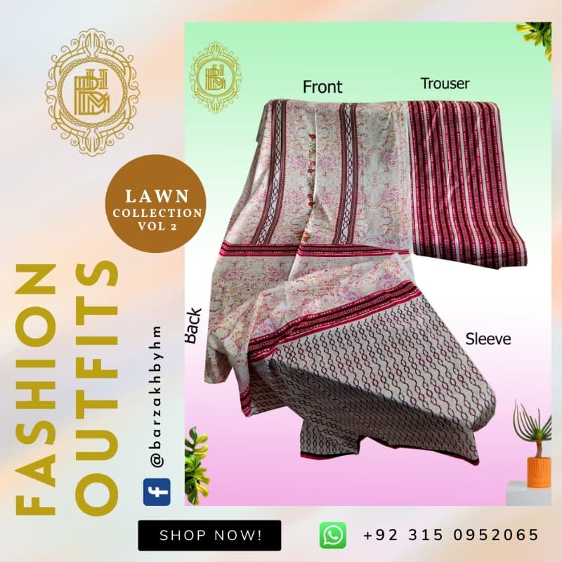 Printed Lawn Dress (BZ-02-114)