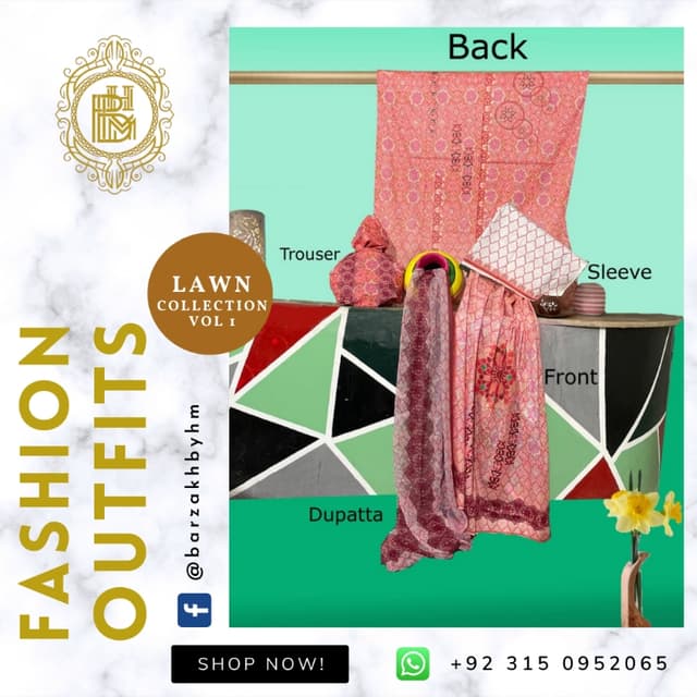 3 Piece Unstitched Lawn (BZ-01-106)