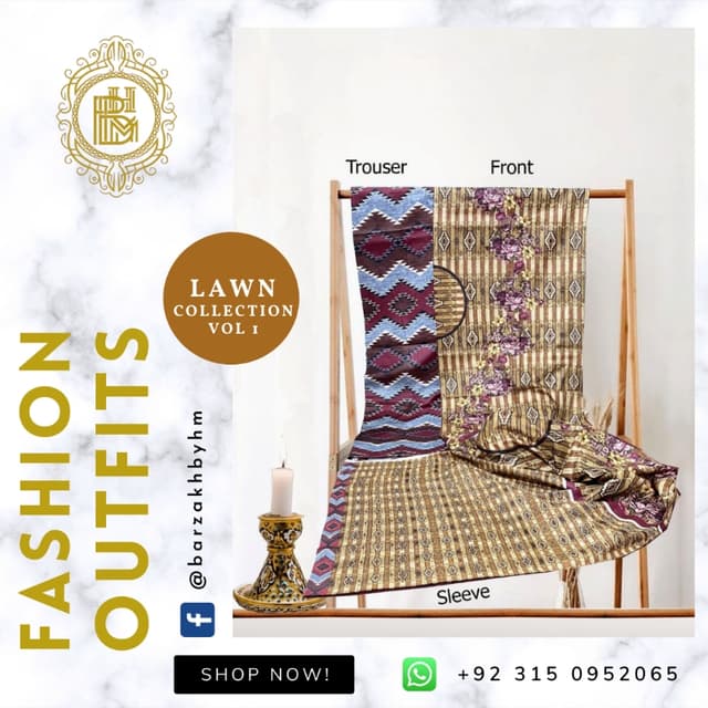 2 Piece Unstitched Lawn (BZ-01-116)