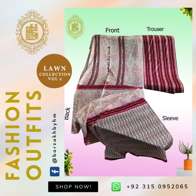 Printed Lawn Dress (BZ-02-114)